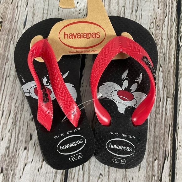 Havaianas Sylvester Cat Looney Tunes Sandels Flip Flops Toddler Child Size 9 - Picture 1 of 3